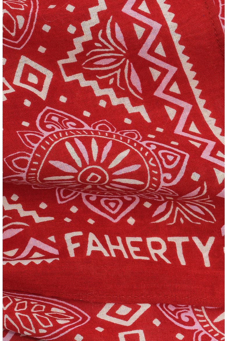 Star Geo Print Cotton Bandana, Alternate, color, RED