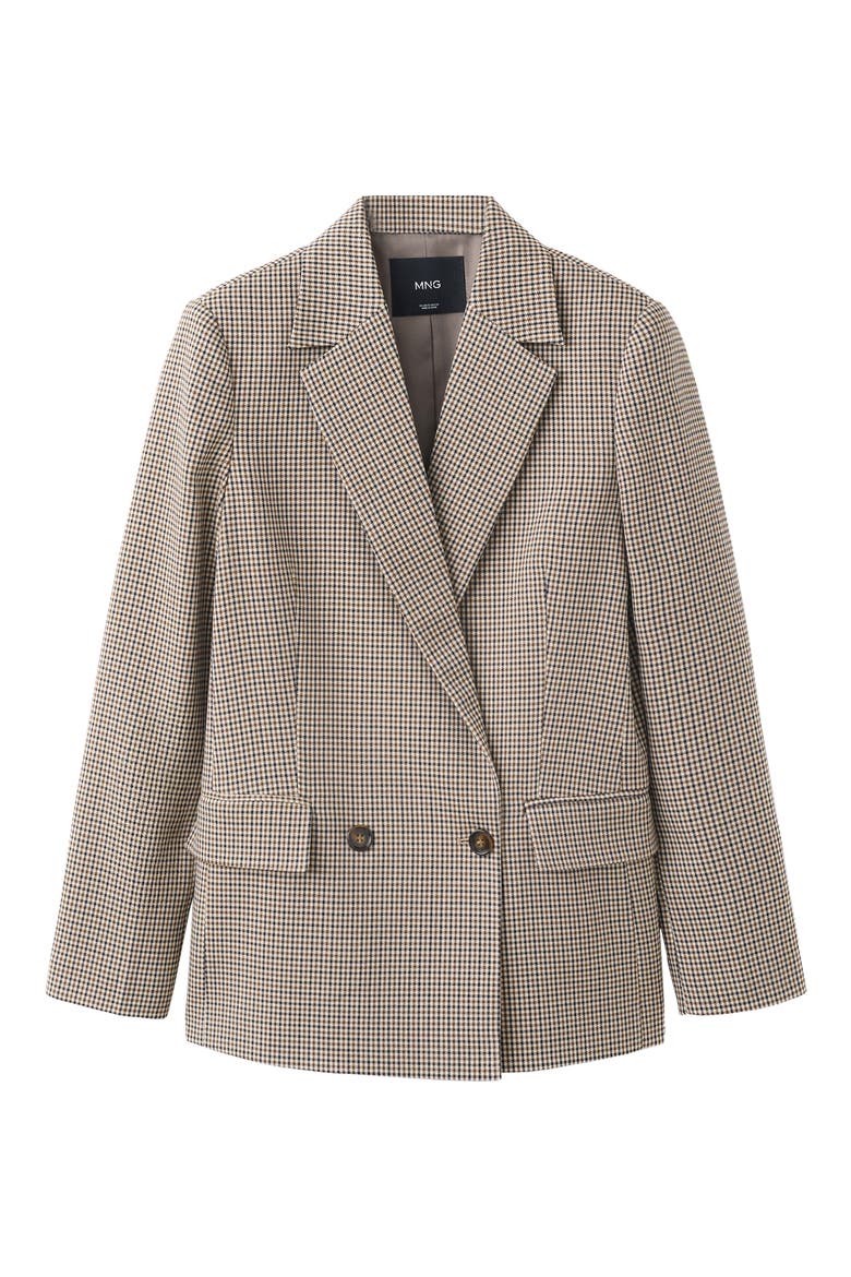 Charlott Micro Houndstooth Check Blazer, Alternate, color, BROWN