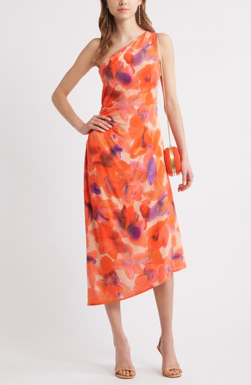 Chelsea28 Floral One-shoulder Sheath Dress In Pink Floral Multi