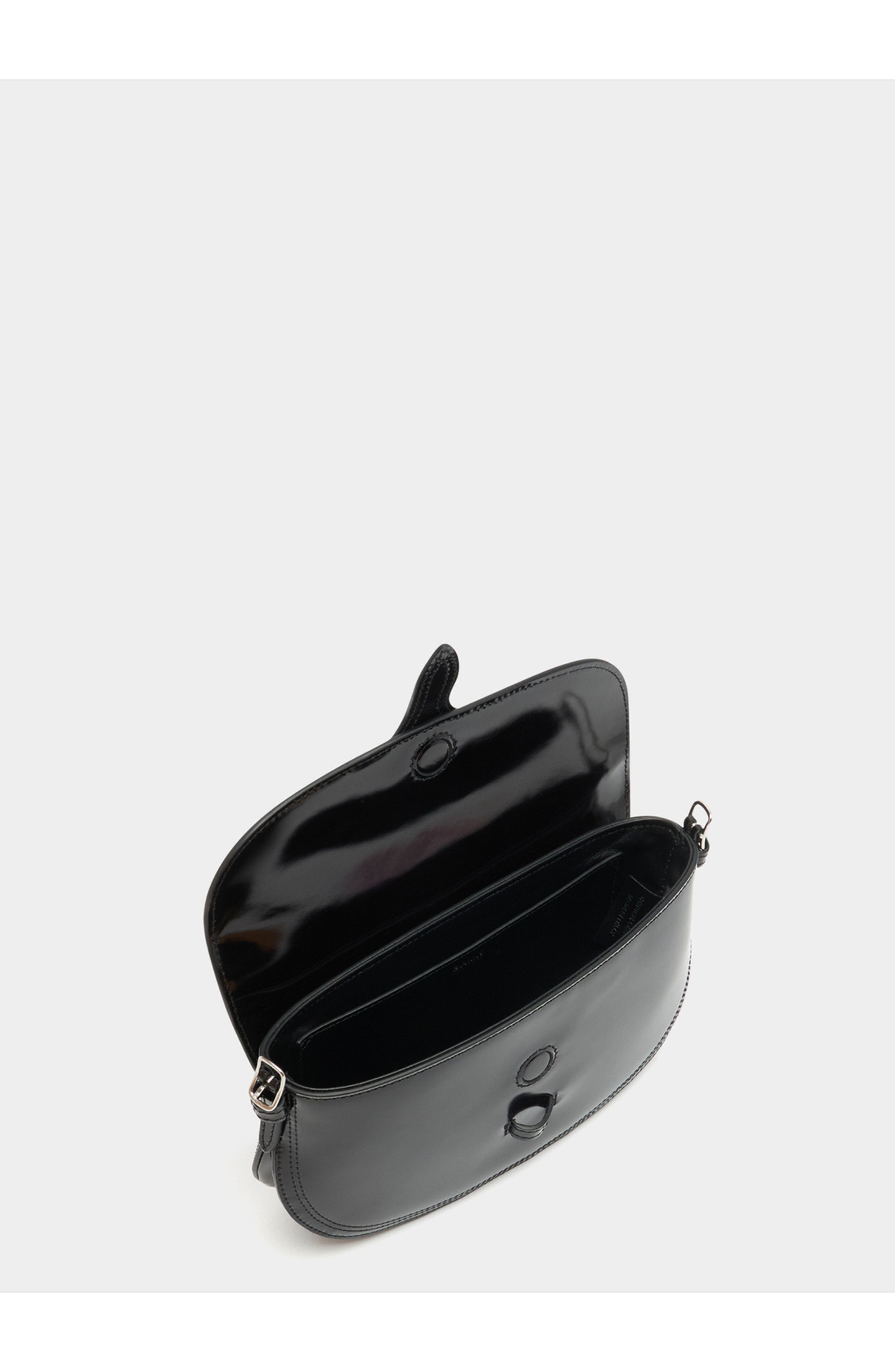 Bally Beckett Small Shoulder Bag in Brushed Leather, Alternate, color, Black+Palladio