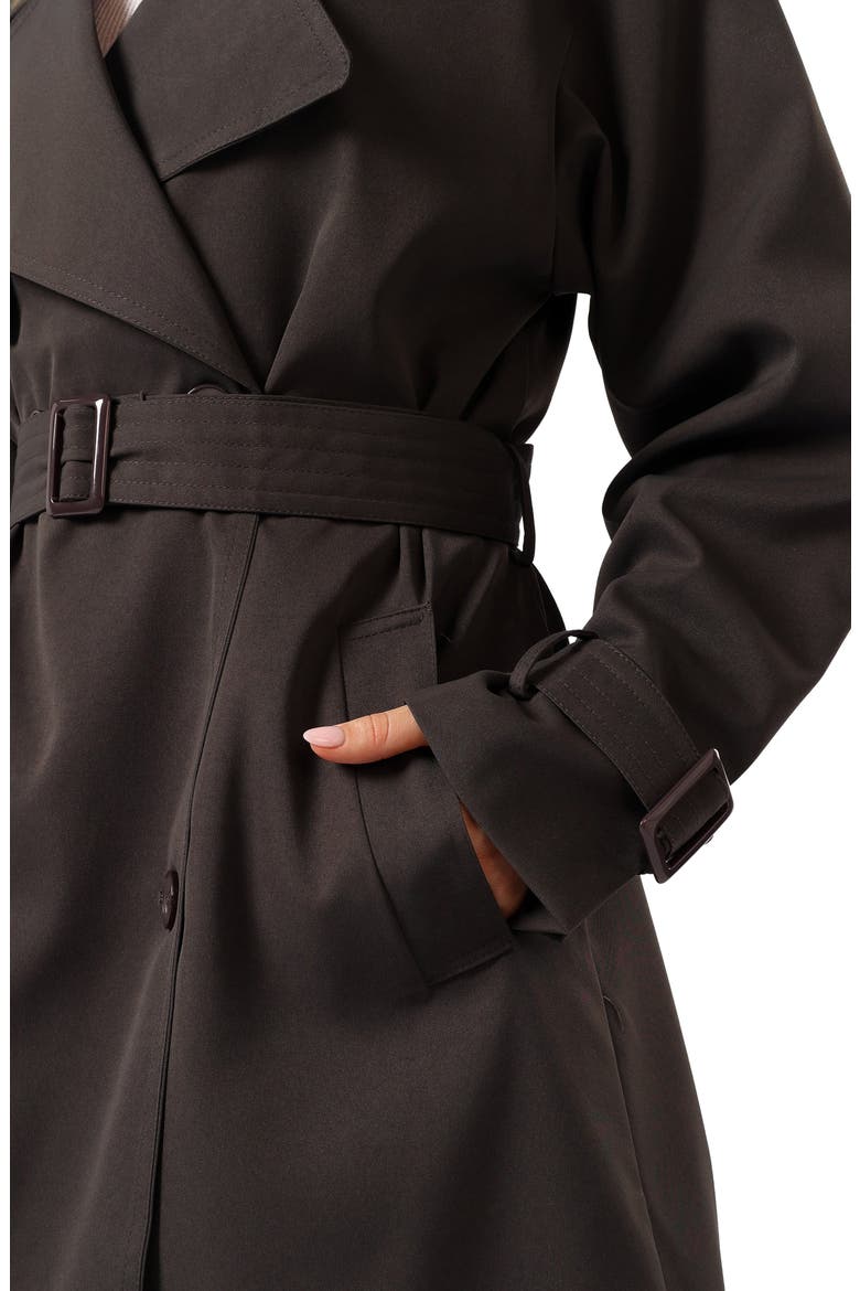 Billy Tie Waist Double Breasted Trench Coat, Alternate, color, CHARCOAL
