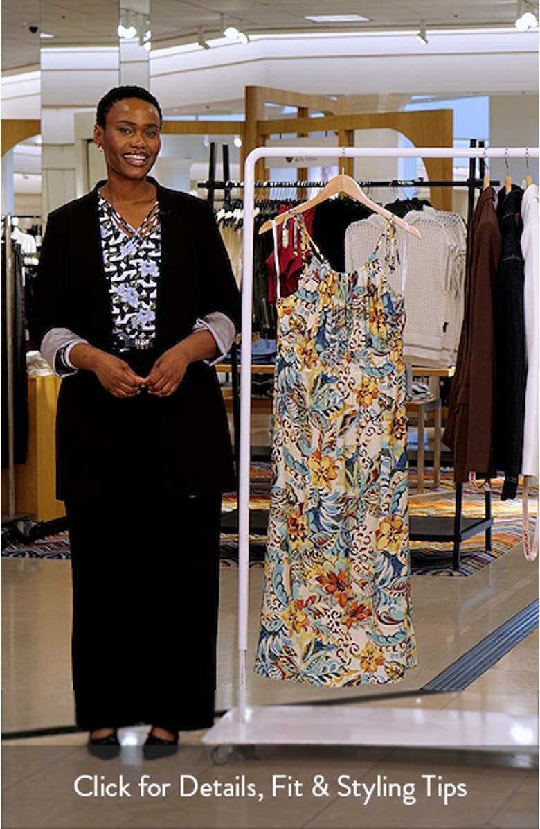 Floral Tie Strap Fit & Flare Midi Sundress, sales video thumbnail