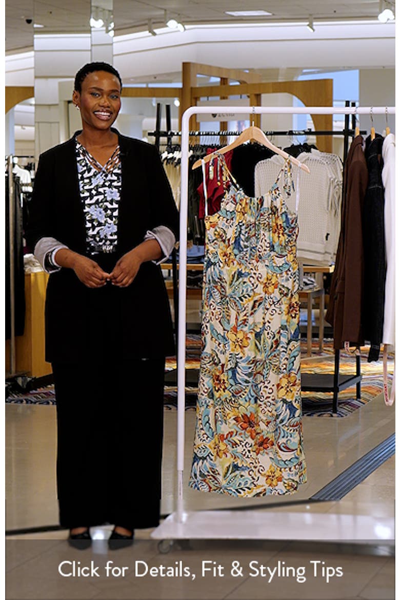 Floral Tie Strap Fit & Flare Midi Sundress video