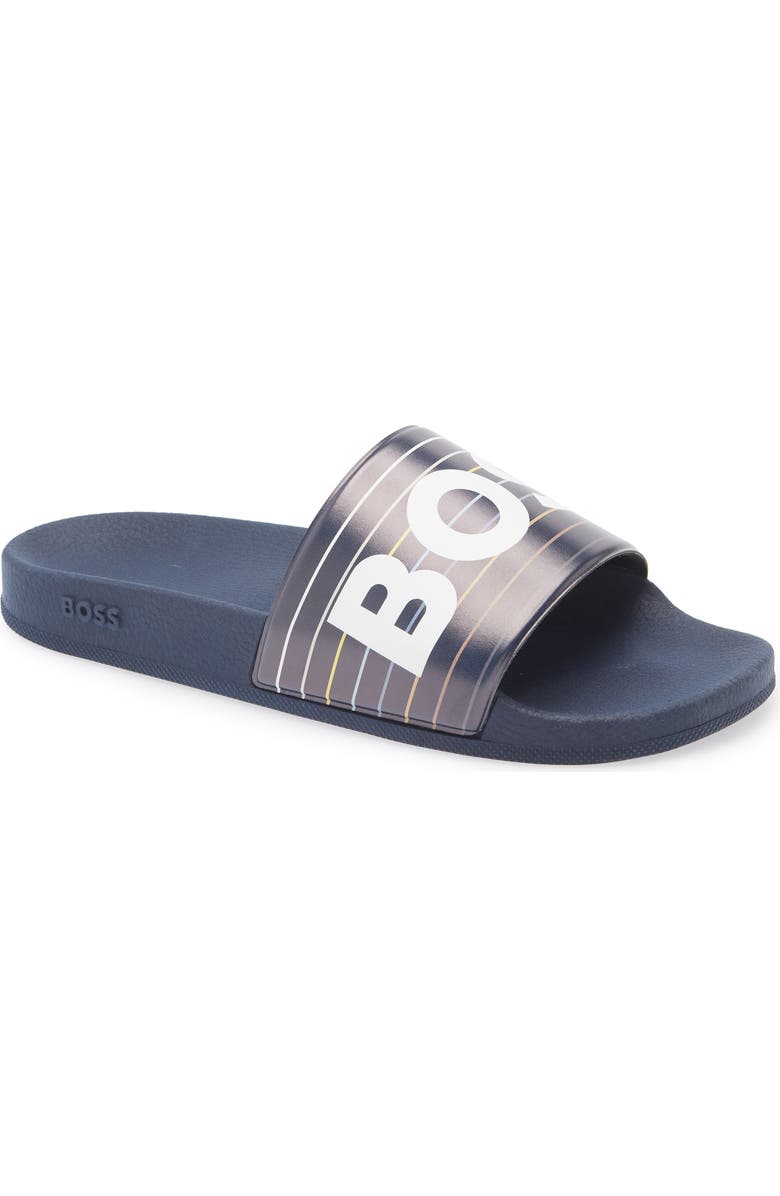 BOSS Bay Slide Sandal, Main, color, Open Blue