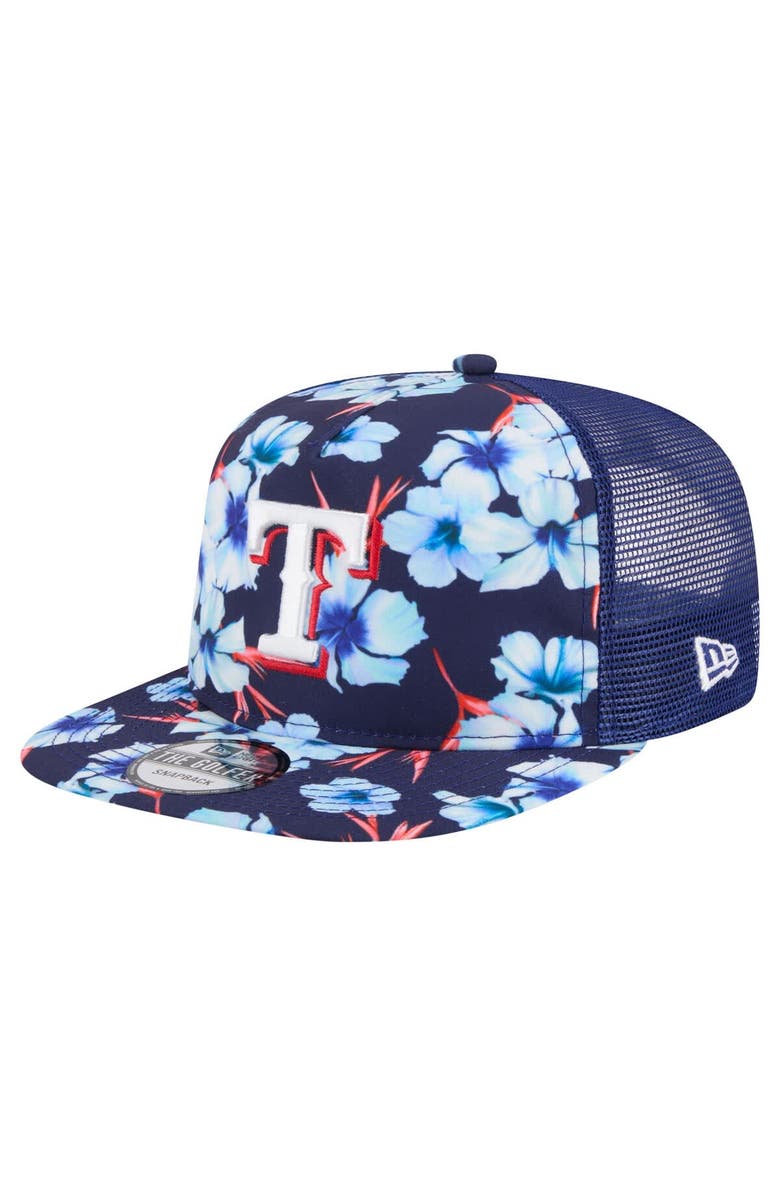 New Era Men's New Era Royal Texas Rangers Adventure Pattern Golfer Trucker Snapback Hat, Main, color, Royal