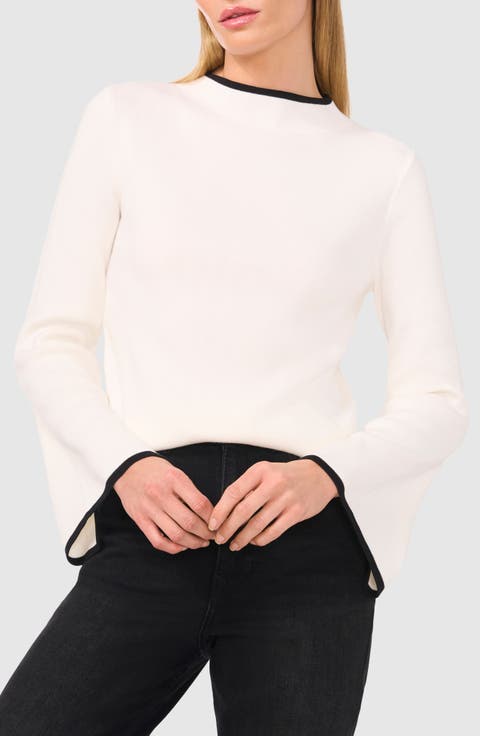Mock Neck Rib Pullover