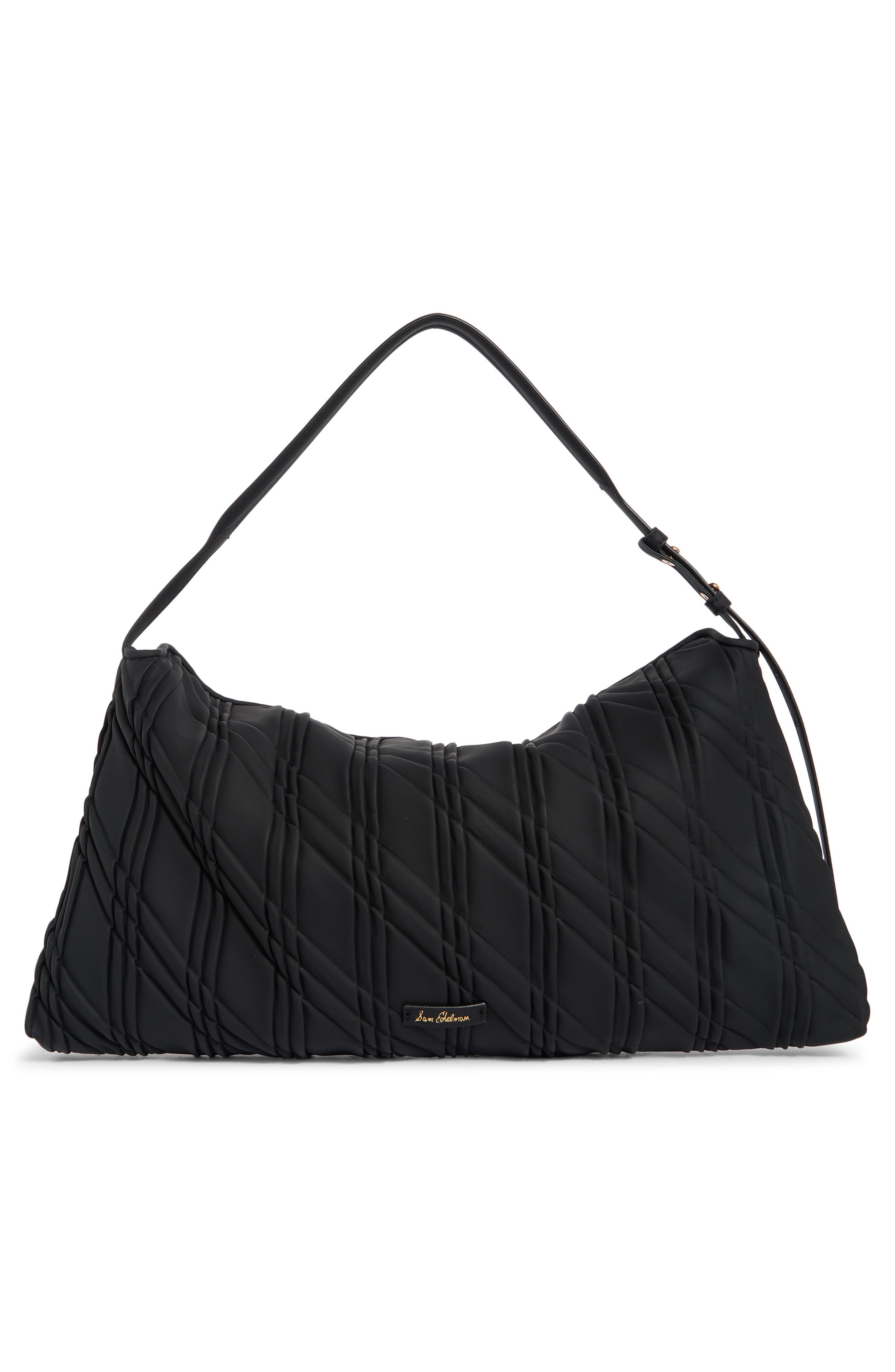 Sam Edelman Peddy Quilted Shoulder Bag, Alternate, color, Black