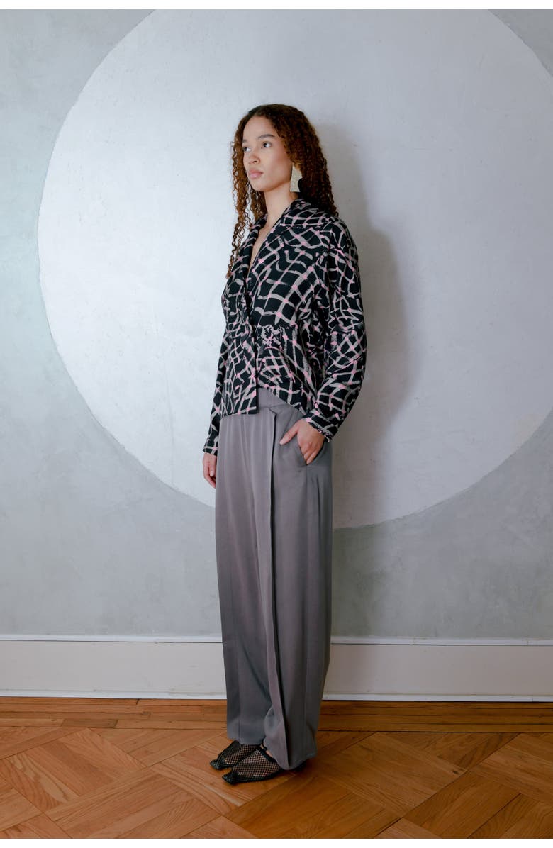 Untitled in Motion Pelusa V-Neck Draped Long-Sleeve Top, Alternate, color, Folds