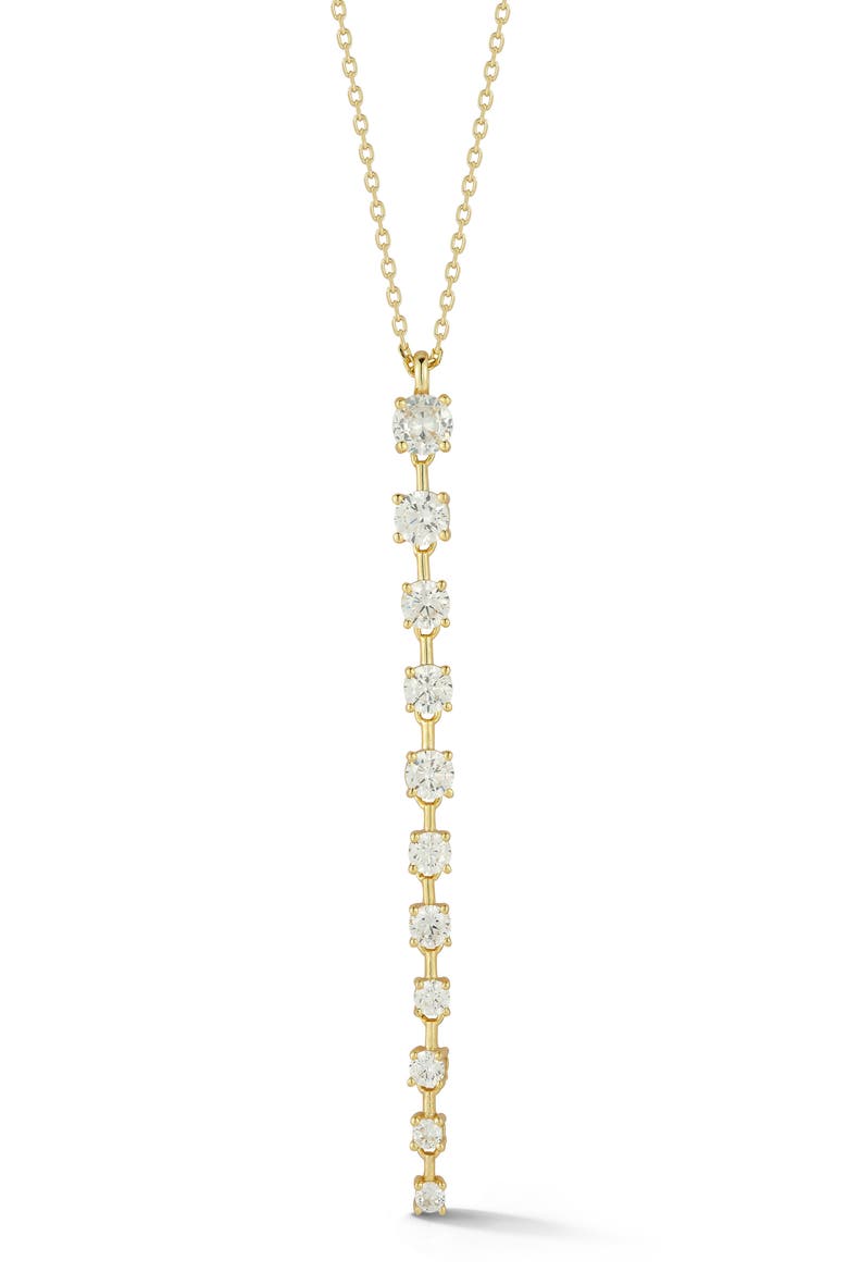 Cubic Zirconia Lariat Necklace, Main, color, GOLD