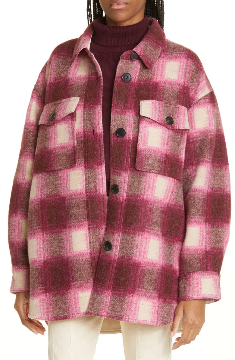 Isabel Marant Étoile Harveli Oversize Plaid Cotton Jacket, Main, color, 