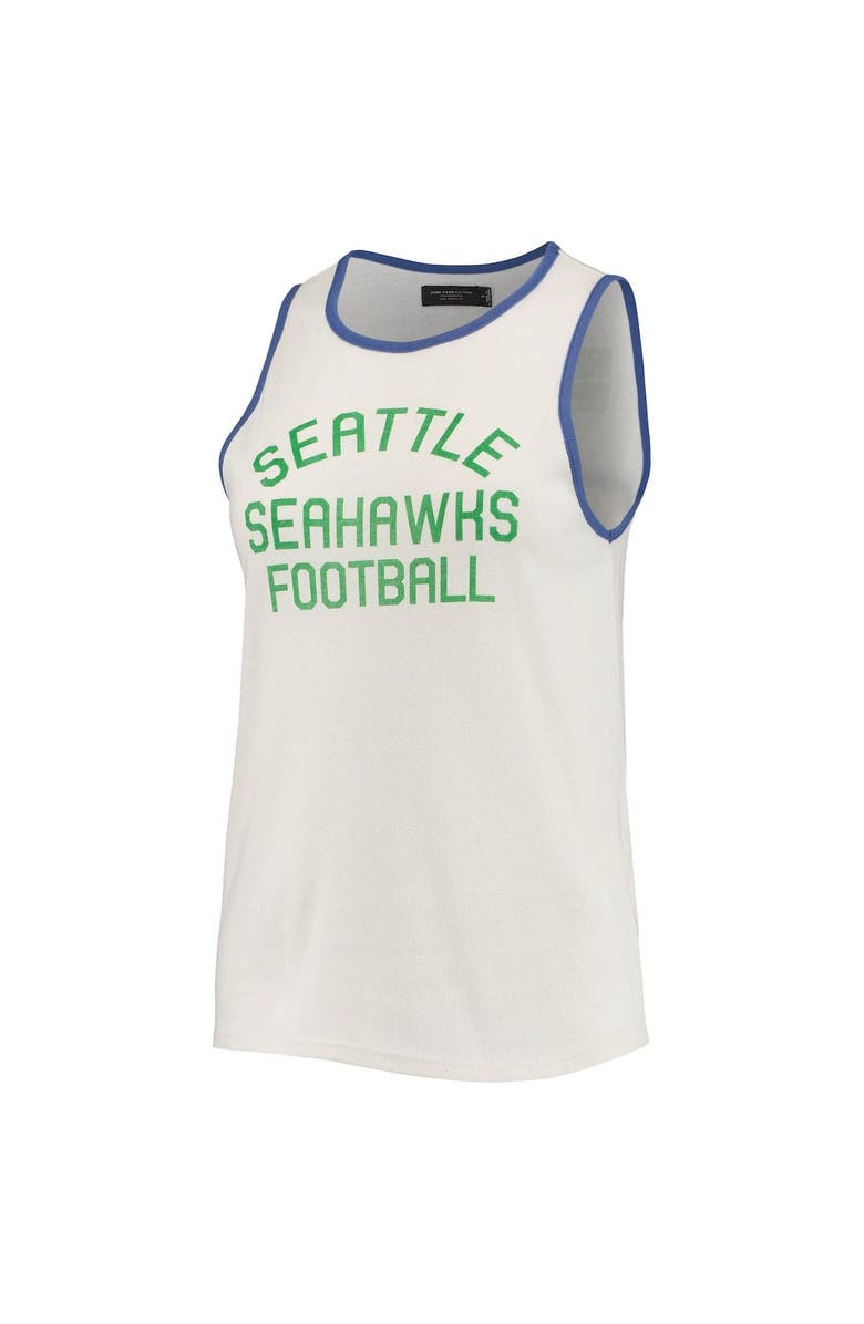 Junk Food Women's Junk Food White/Royal Seattle Seahawks Throwback Pop Binding Scoop Neck Tank Top, Alternate, color, White