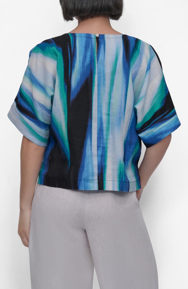 DKNY Abstract Print Linen Top, Alternate, color, 