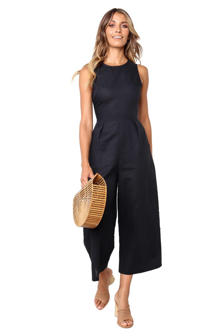 Ester Sleeveless Crop Wide Leg Jumpsuit, Alternate, color, BLACK