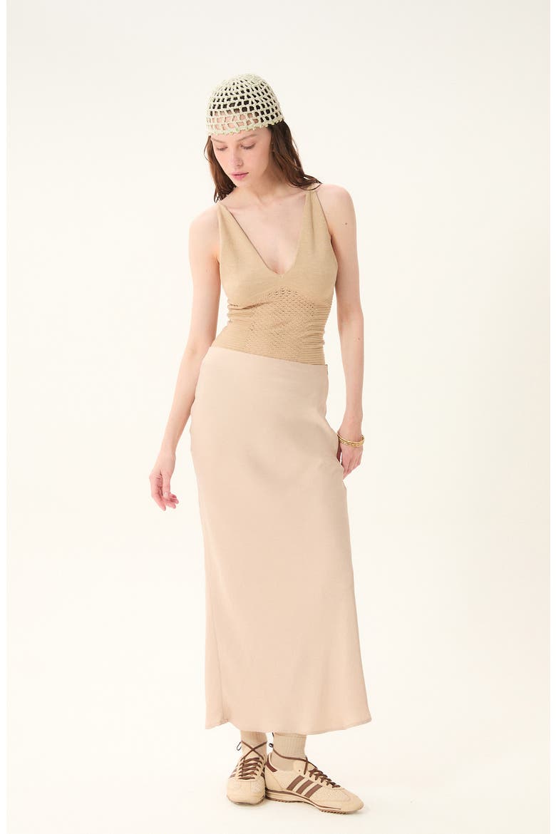 Madeira Maxi Skirt, Alternate, color, BEIGE