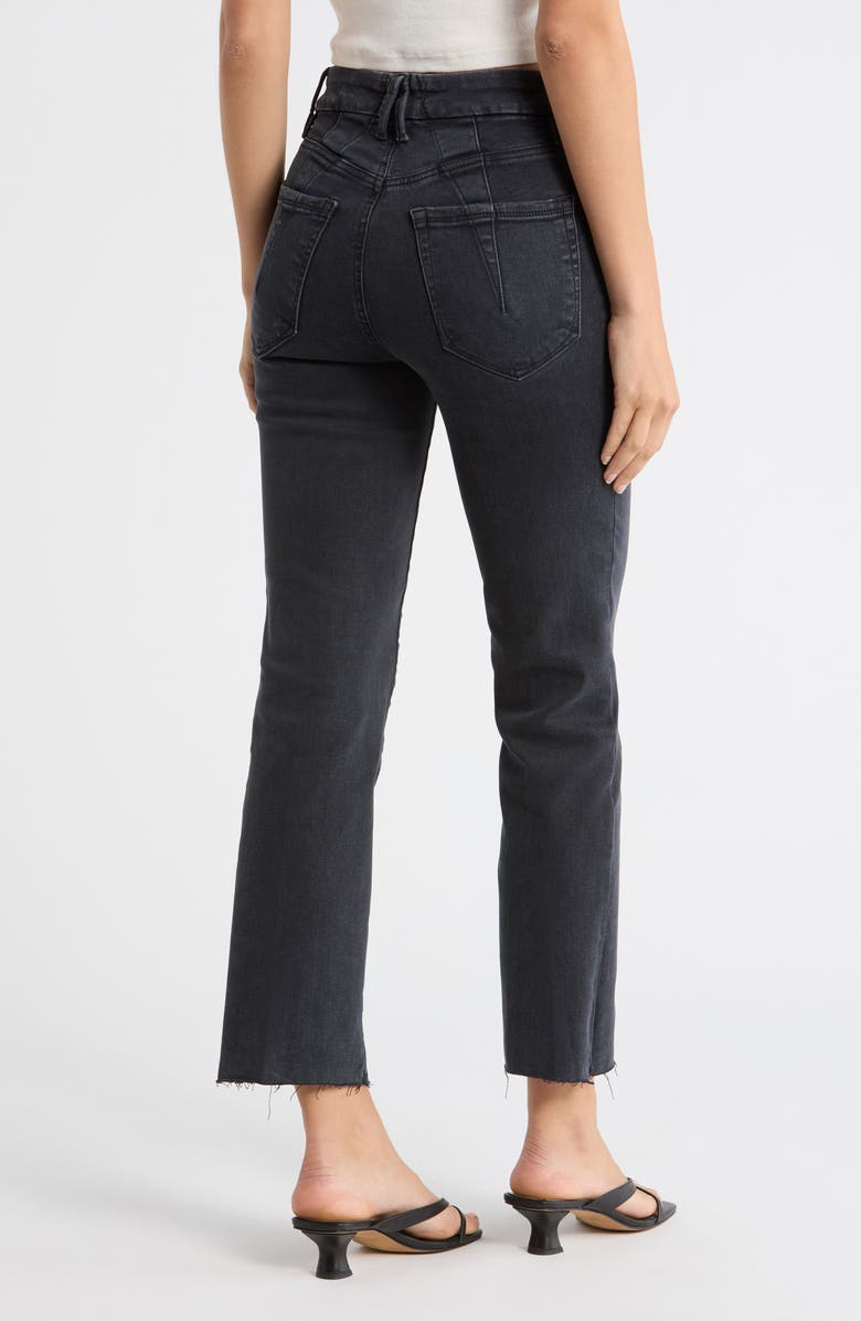 Good American Always Fits Good Legs High Waist Ankle Straight Leg Jeans, Alternate, color, Black414