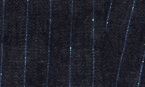 L Agence L'agence Wayne Pinstripe Double Breast Crop Jacket In Blue