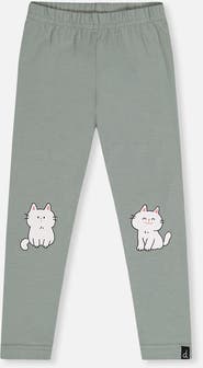 Deux par Deux Organic Cotton Cat Knee Elastic Waist Leggings