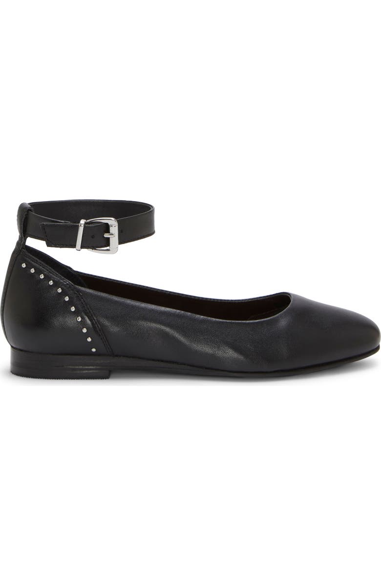 Lucky Brand Melsin Ankle Strap Flat, Alternate, color, Black Leather