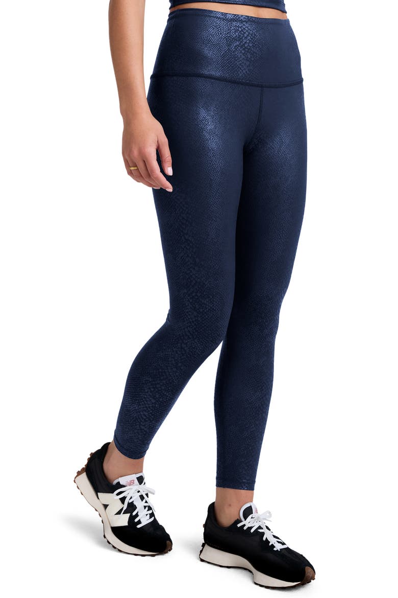 Powershine High Waist Midi Leggings, Alternate, color, NAVY VIPER NAVY