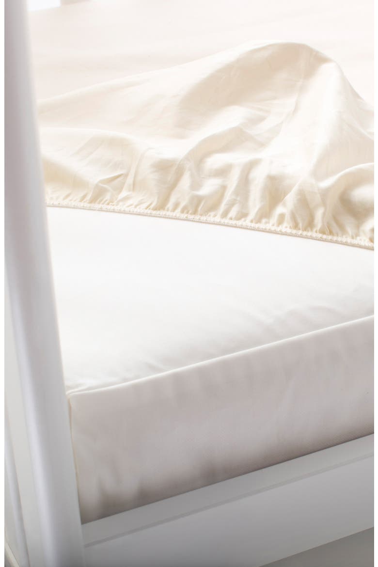 Organic Cotton Waterproof Fitted Crib Protector Pad, Alternate, color, NATURAL
