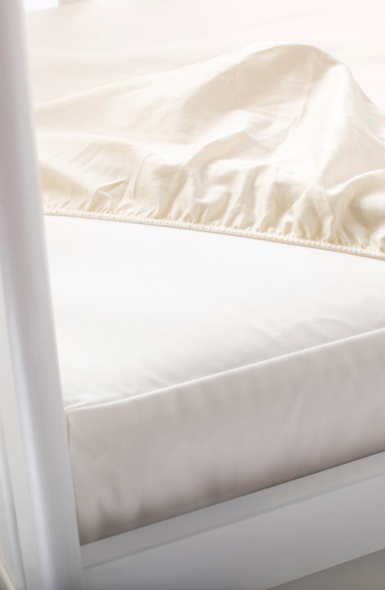 Naturepedic Organic Cotton Waterproof Fitted Crib Protector Pad, Alternate, color, Natural