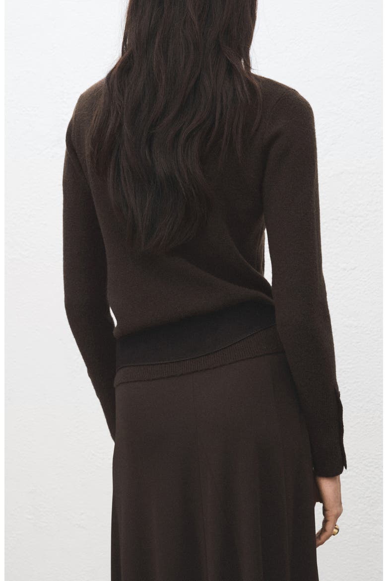 Button Cuff Turtleneck Sweater, Alternate, color, CHOCOLATE