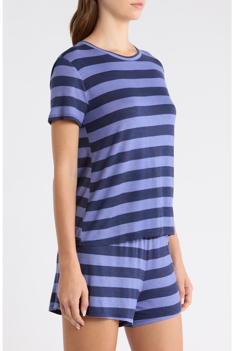 Jersey Shortie Pajamas, Alternate, color, NAVY PREPPIE STRIPE