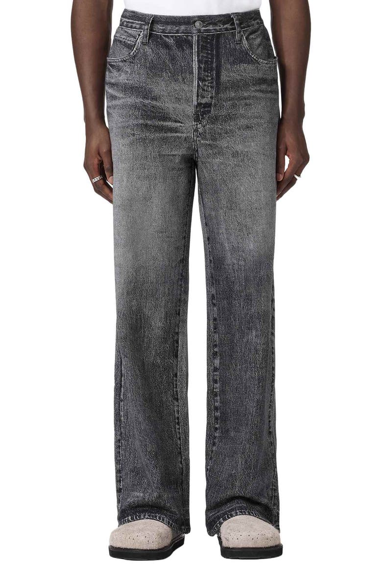 Lenny Illusion of Denim Wide Leg Trousers, Main, color, ILLUSION BLACK