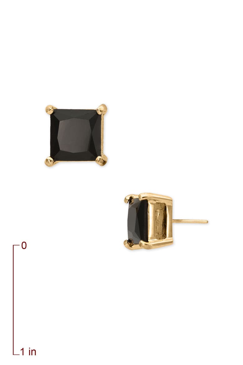 'sweet nothings' square stud earrings, Alternate, color, BLACK