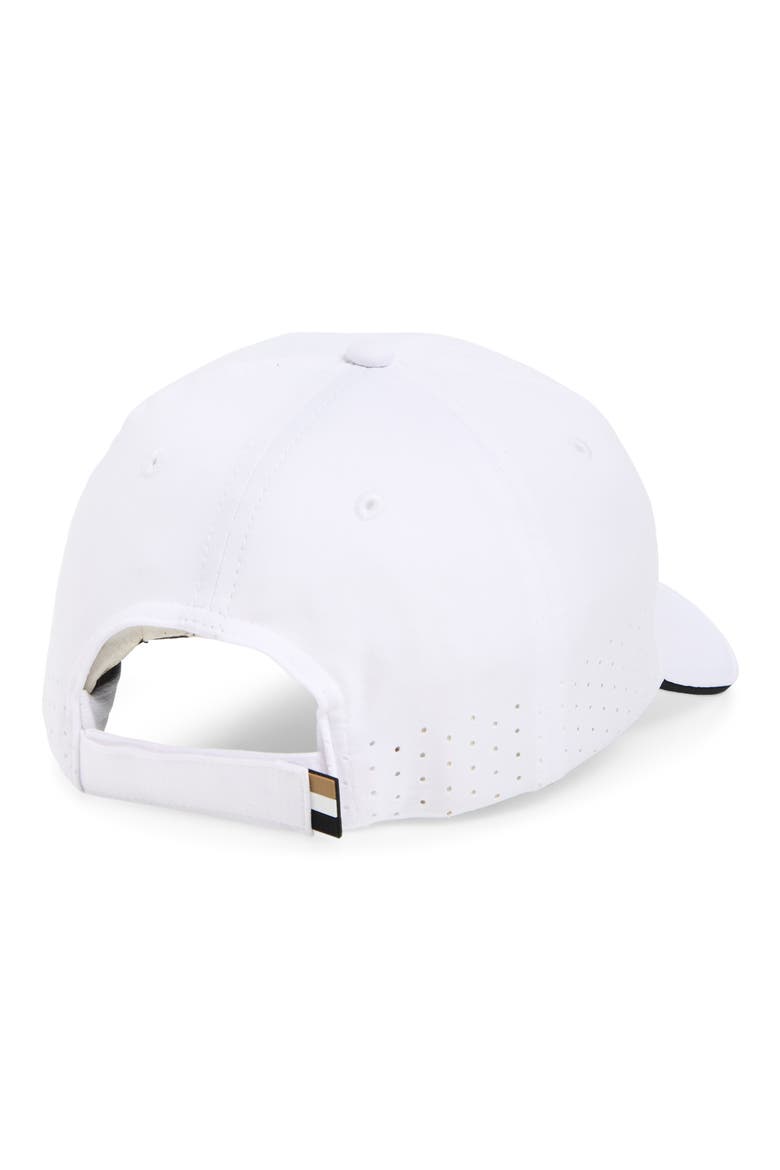 Perforated 6-Panel Adjustable Baseball Cap, Alternate, color, WHITE