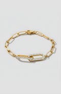 Mint & Lily Pave Paperclip Chain Bracelet