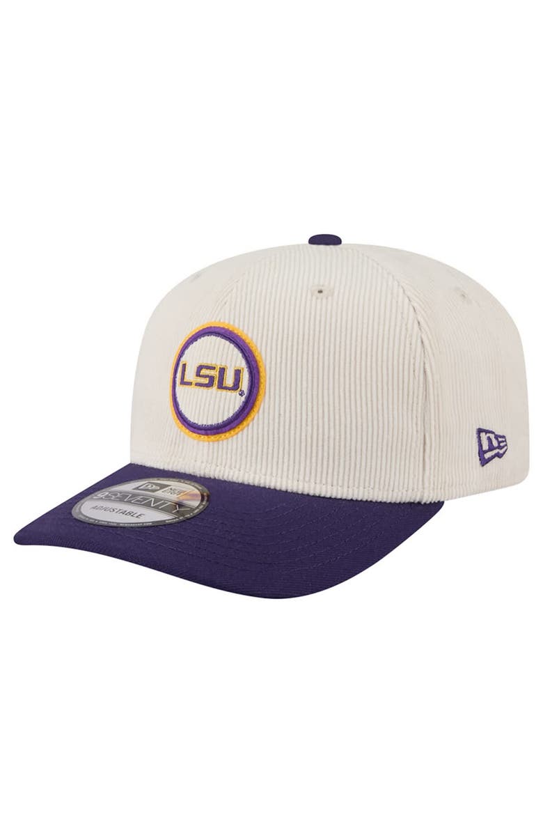 New Era Men's New Era Cream/Purple LSU Tigers Loyal Corduroy 9SEVENTY Adjustable Hat, Alternate, color, Cream