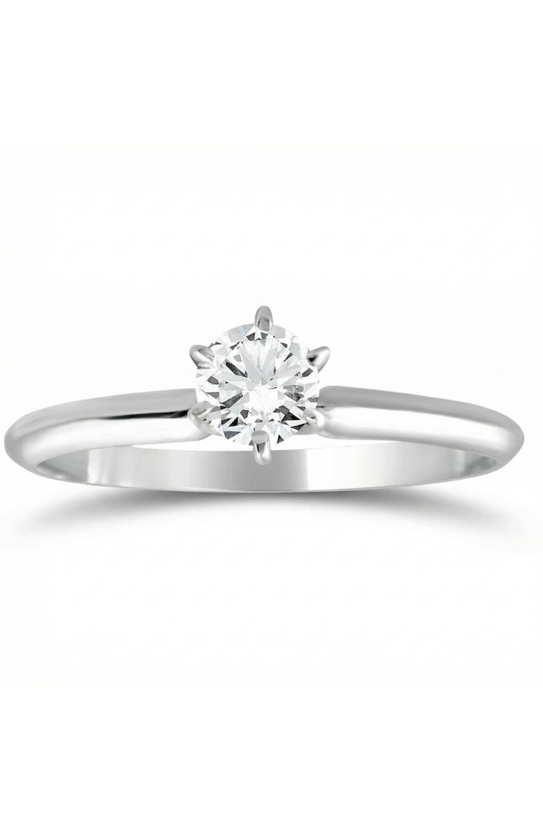 Bliss Diamond 1/3Ct Solitaire Round Cut Diamond Engagement Ring in 14k Gold Lab Grown, Main, color, 14K Yellow Gold