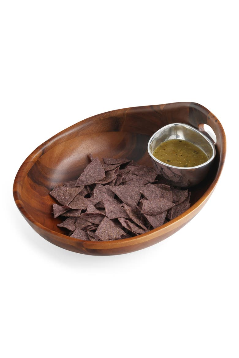 Portables Wood Chip & Dip Set, Alternate, color, BROWN