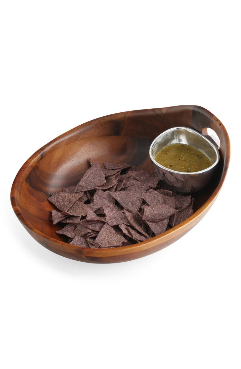 Nambé Portables Wood Chip & Dip Set, Alternate, color, Brown