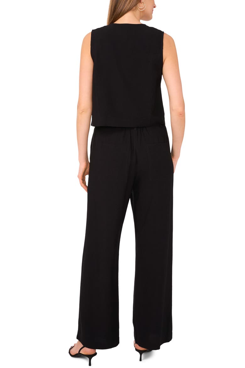 Beaded Tie Belt Wide Leg Pants, Alternate, color, RICH BLACK