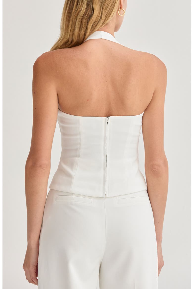 Tailored Halter Top, Alternate, color, White