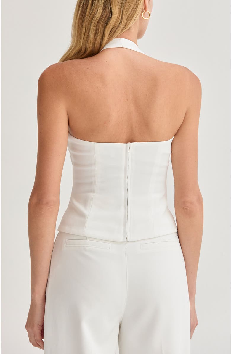 CRESCENT Tailored Halter Top, Alternate, color, White