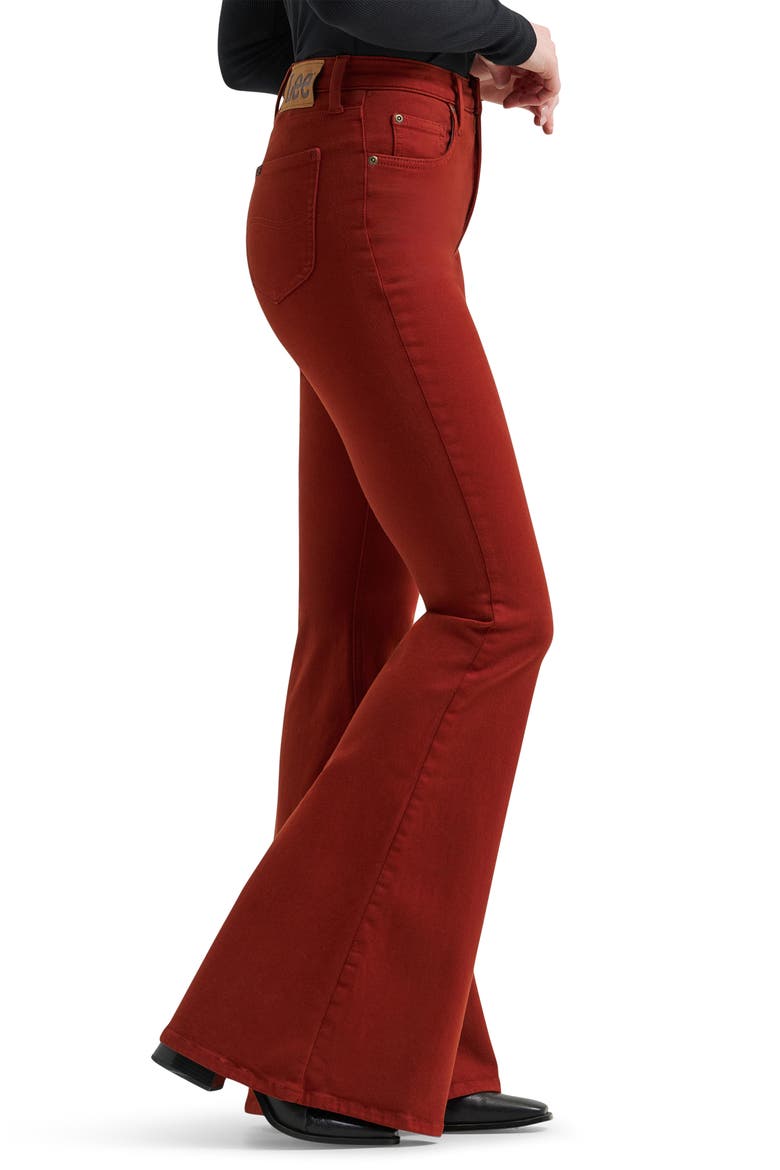 Ever Fit Mid Rise Flare Jeans, Alternate, color, RED CLAY