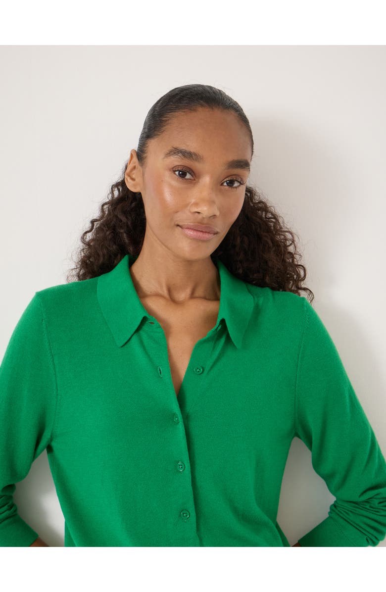 Hush Merino Long Sleeve Polo Top, Alternate, color, Bright Green