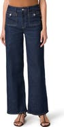 PAIGE Anessa Button Pocket High Waist Wide Leg Jeans