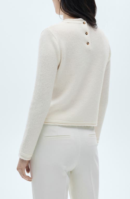 MANGO MANGO BUTTON BACK CREWNECK SWEATER