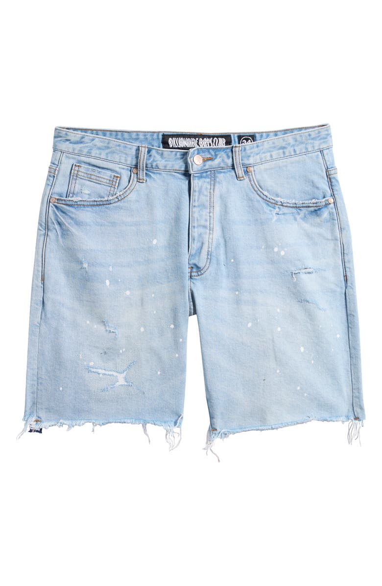 Billionaire Boys Club BB Cadet Distressed Denim Shorts, Alternate, color, Lagoon