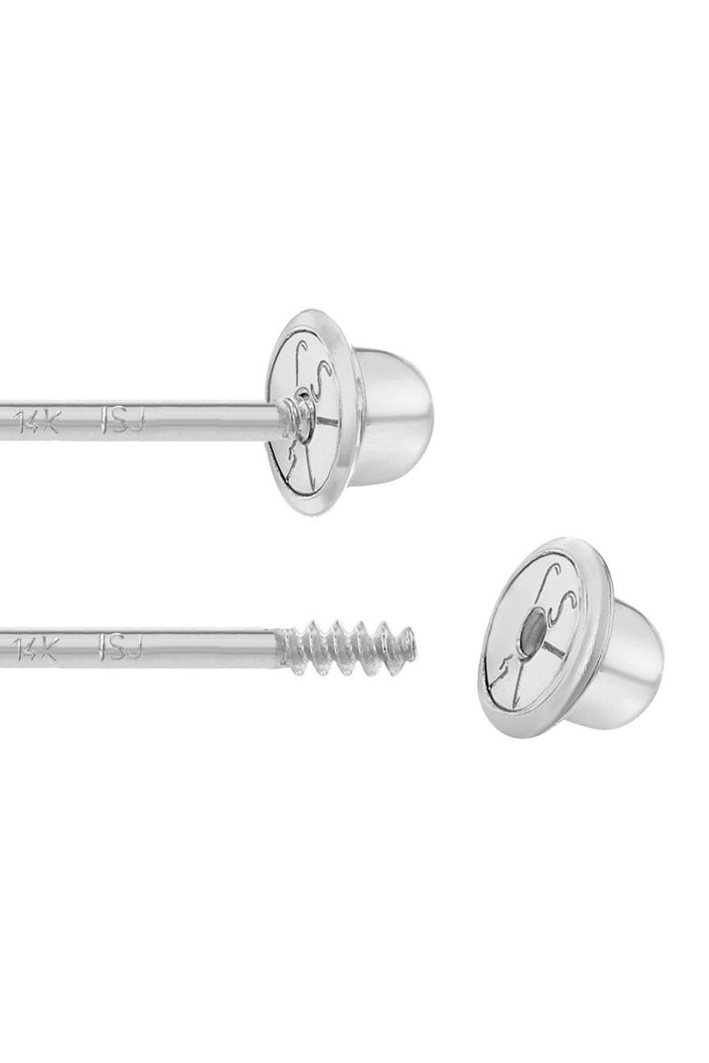 14k Open Heart Diamond Earrings, Alternate, color, Silver