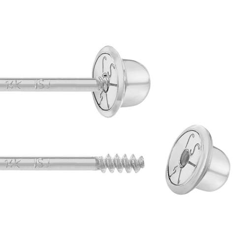 In Season Jewelry 14k Heart Diamond Screw Back Earrings In Silver