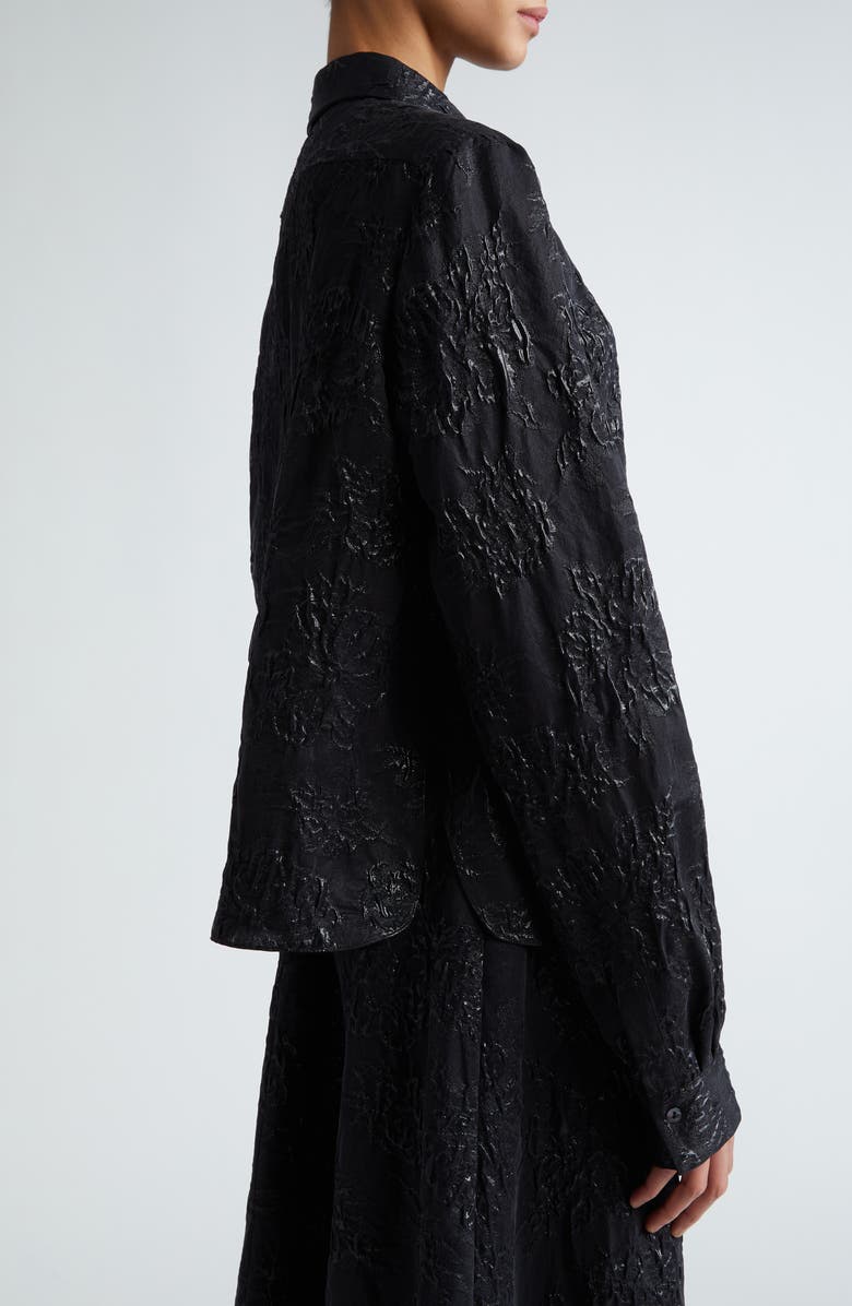 PARTOW Jada Floral Textured Silk Blend Button-Up Shirt, Alternate, color, 