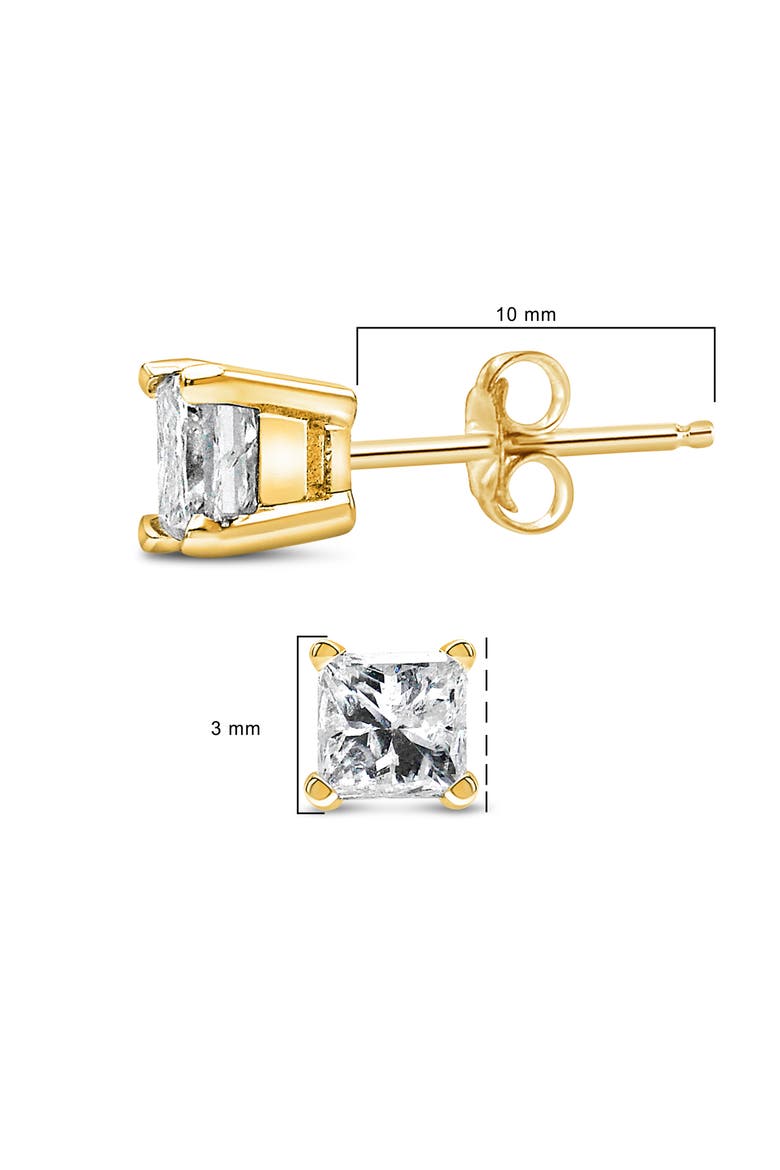 Certified 14K Gold 1/3 Cttw Solitaire Diamond Stud Earrings, Alternate, color, Yellow
