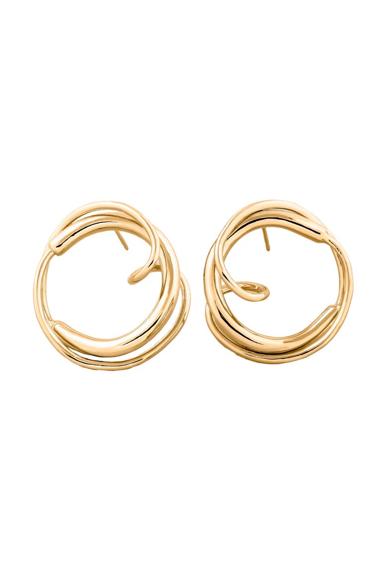 Cher  studs earrings, Main, color, GOLD PLATE