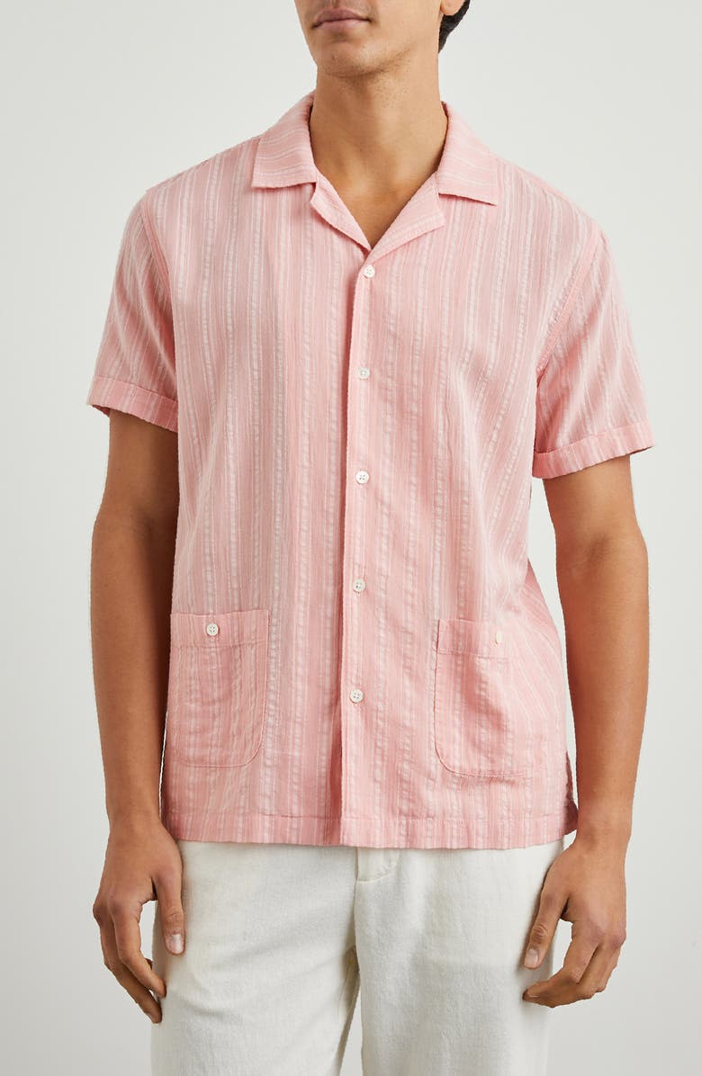 Rails Vice Stripe Short Sleeve Guayabera Shirt, Main, color,