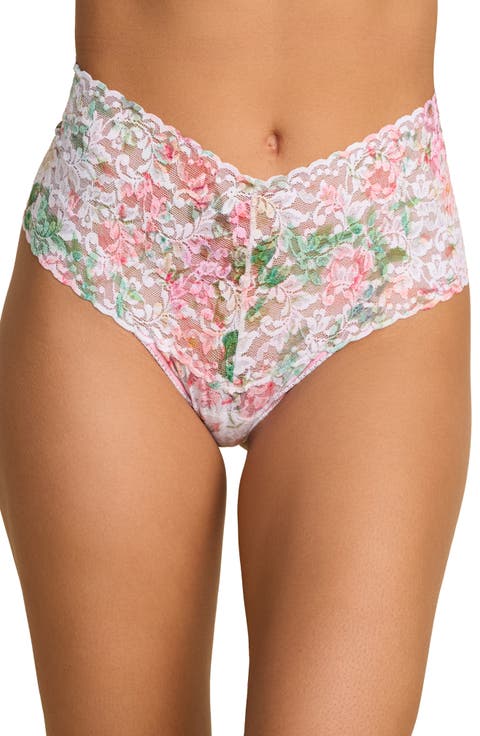 Print High Waist Retro Thong